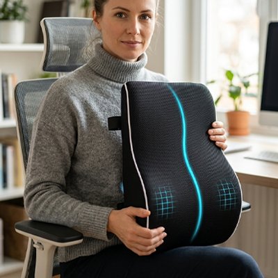 Coussin pour lombaires | DorsalPro™ dans les main d'une femme