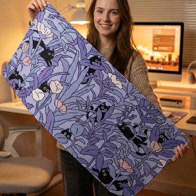 Sous-main bureau violet dans les main d une femme