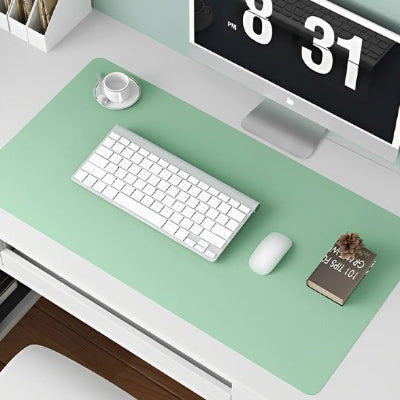 Sous main pour bureau en cuir | Élégance Cuir PU vert