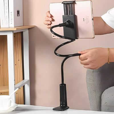 Support pour tablette flexible à bras articulé avec fixation sur bureau, idéal pour le télétravail, la lecture, les appels vidéo et une utilisation mains libres à la maison ou au bureau.