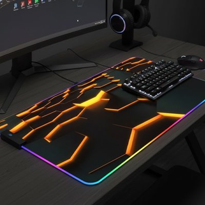 Tapis de souris de gamer | Neon Nexus Pad™ petit format sur bureau