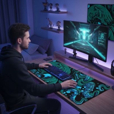 Tapis de souris gaming | Night Beast XXL™ sur bureau