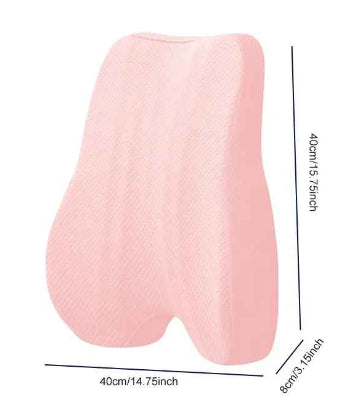 coussin lombaire rose avec ses dimensions