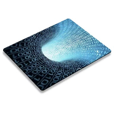 Tapis de souris à motif binaire StylePad, tunnel bleu sur fond blanc