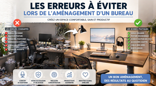 aménagement bureau avant après avec espace de travail désorganisé et bureau ergonomique organisé pour améliorer la productivité et le confort