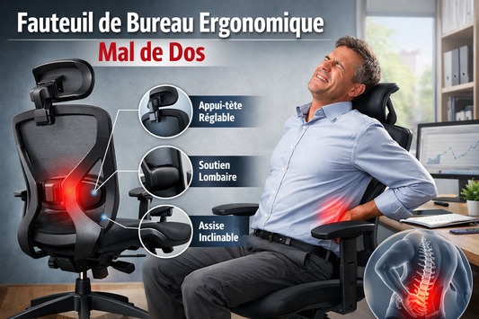 Fauteuil de bureau ergonomique mal de dos