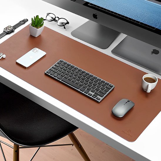 sous main bureau brun