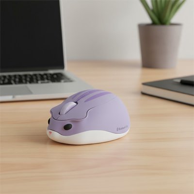 Bluetooth souris | HamstiClick™ violet sur bureu