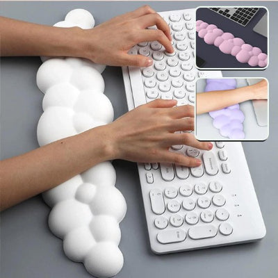 Clavier Repose Poignet| NuageConfort blanc sur buerau avec clavier