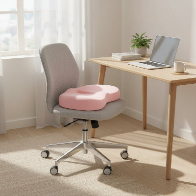 Coussin d'assise | PosturePlus Seat™ rose sur chaise de bureau