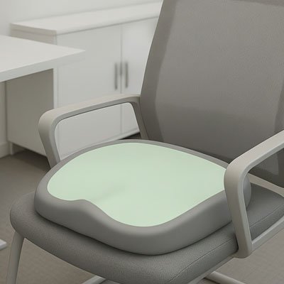 Coussin ergonomique chaise couleur vert et gris