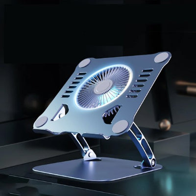 Support Refroidisseur pc portable​ en aluminium avec ventilateur haute performance et hauteur ajustable. Conçu pour réduire la température du PC, prolonger la durée de vie des composants, améliorer la circulation d'air et offrir une expérience de travail ou de jeu plus confortable.