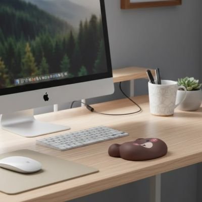 Repose Poignet Souris ourson sur bureau
