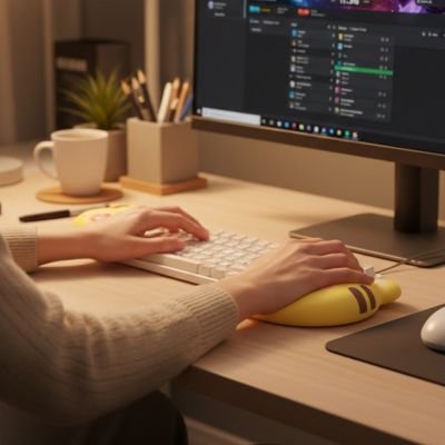 Repose Poignet Souris en forme de tige sur bureau