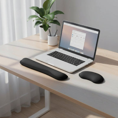 Repose poignet pour clavier | SoftRelief noir avec repose poignet souris