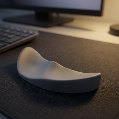 Repose poignet pour souris | ErgoGris Pro™ gris sur sous main bureau