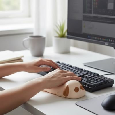 Repose poignets clavier | MiniZoo chien sur bureau