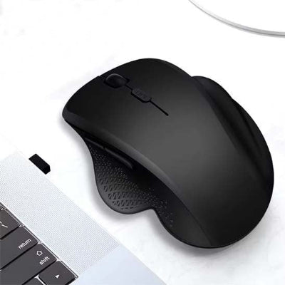 Sourie ergonomique | HyperSync™ noir sur bureau blanc