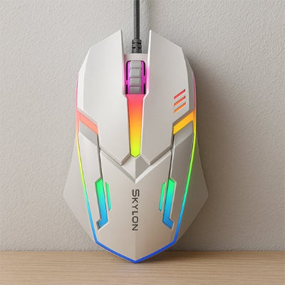Souris ergonomique filaire |  SKYLiON™ blanc debout