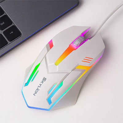 Souris ergonomique filaire |  SKYLiON™ sur bureau blanc