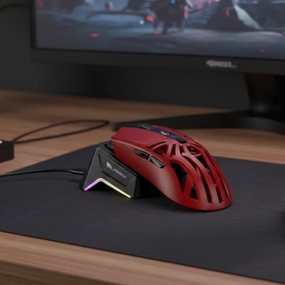 Souris pour gamer sans fil | SMAILWOLF™ roge sur base de recharge