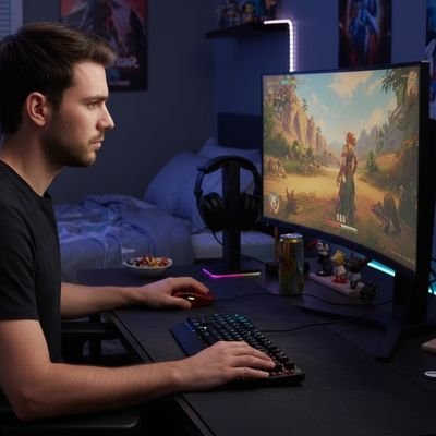 Souris pour gamer sans fil | SMAILWOLF™ sur bureau avec gamer