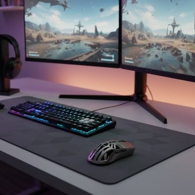 Souris pour gamer sans fil | SMAILWOLF™ grise sur sous main gris
