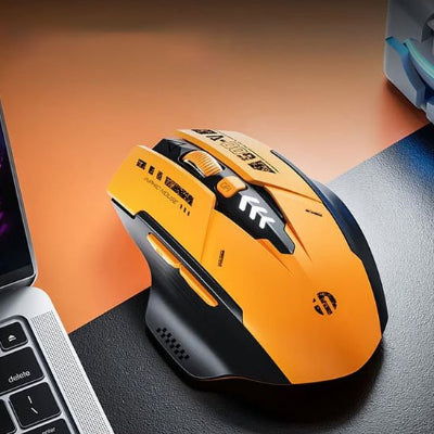 Souris sans fil | EliteControl™ jaune sur bureau