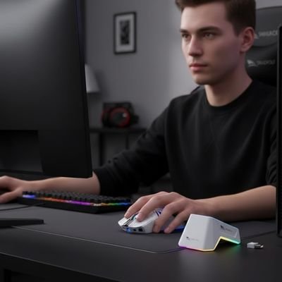 Souris sans fil bluetooth | ControlX™ sur bureau noir