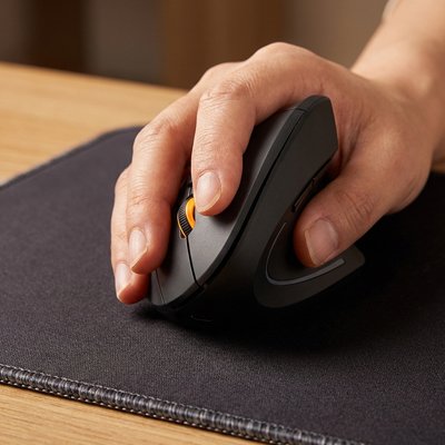Souris sans fil verticale | VertiComfort™ sur sous main noir 
