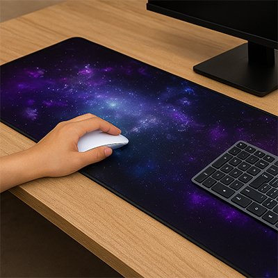 Sous main bureau sur burau avec souris et clavier dessu