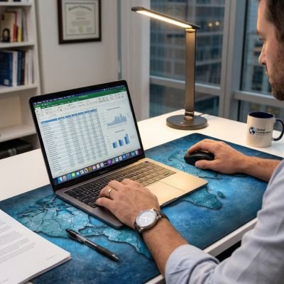 Sous main bureau | DeskAura™ sur bureau blanc