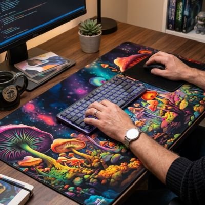 Tapis de bureau champignon 