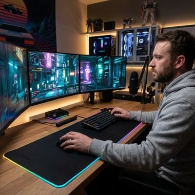 Tapis de bureau | NeoDesk™ homme a son bureau