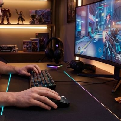 Tapis de bureau | NeoDesk™ sur bureau noir