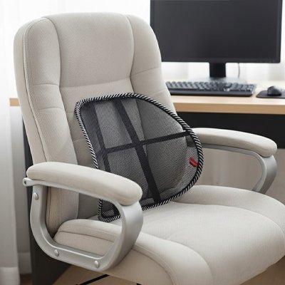 Coussin lombaire poser sur fauteuil bureau