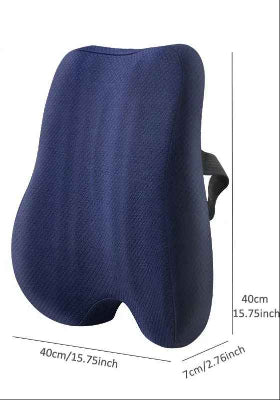 coussin lombaire bleu avec ses dimensions