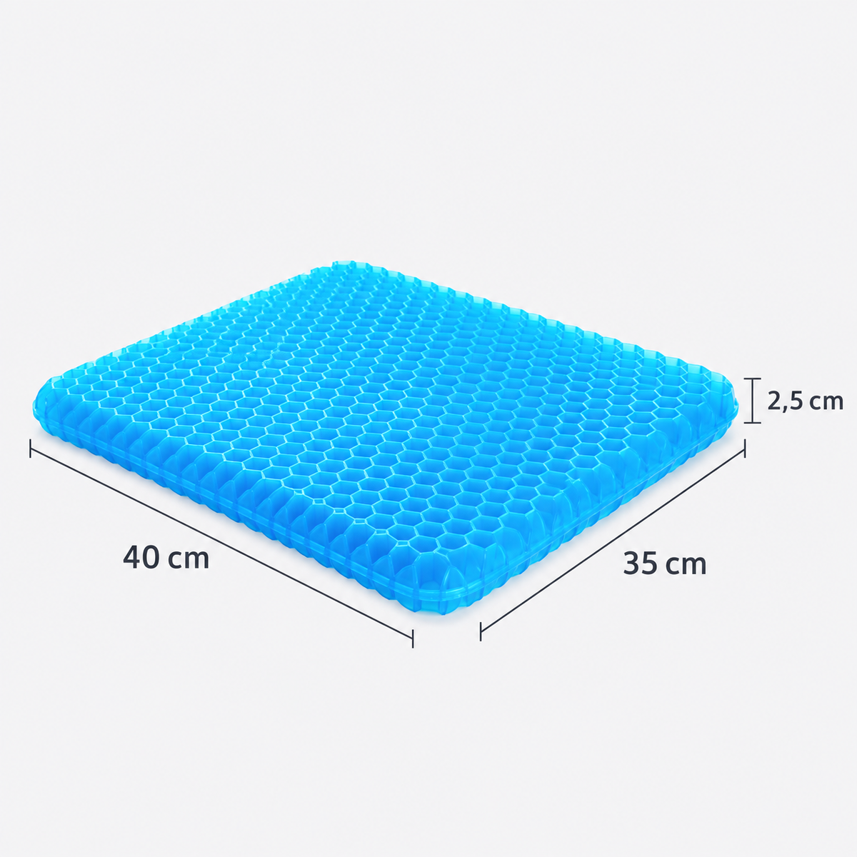 Coussin de siège en gel HoneyGel 2,5 cm — dimensions 40 × 35 cm