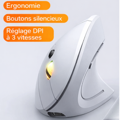 souris verticale ergonomique blanche