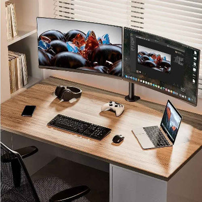 support double ecran pc | ProDesk™ avec deux écran sur un bureau dans une chambre 