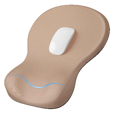 Tapis de souris avec repose poignet AppuiCourbe beige, vue du support incurvé