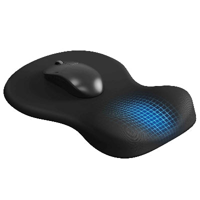 Tapis de souris avec repose poignet AppuiCourbe noir, vue du support incurvé