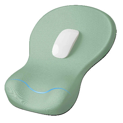 Tapis de souris avec repose poignet AppuiCourbe vert, vue du support incurvé