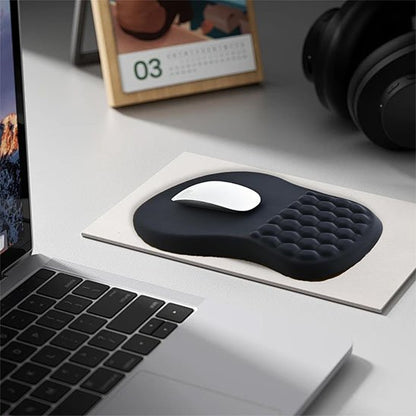 Tapis de souris​ ergonomique noir avec souris blanche